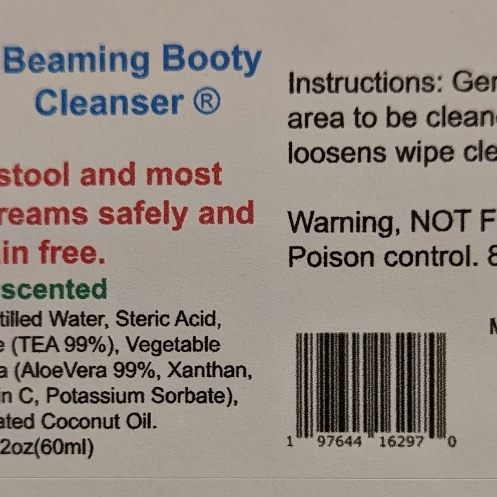 Beaming booty cleanser